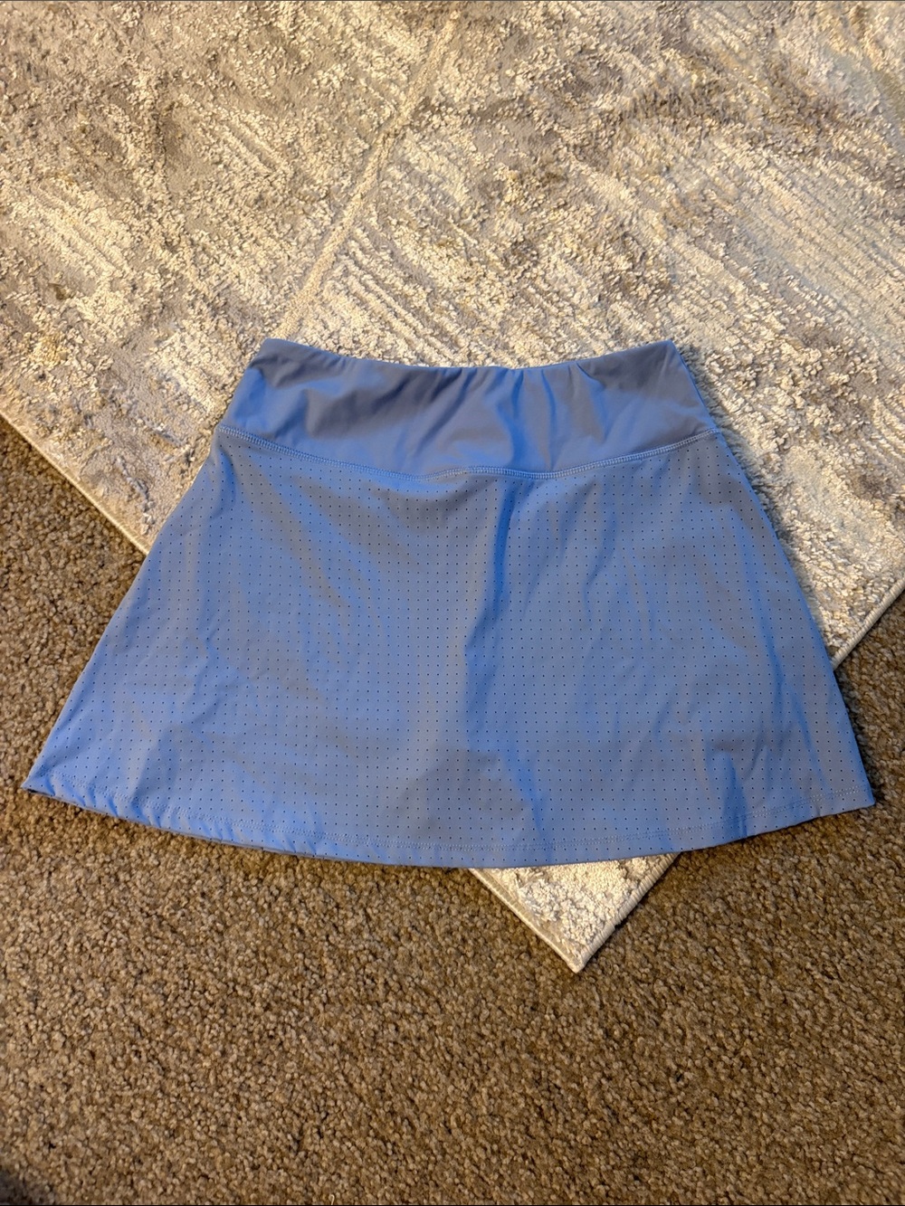 Forever 21 Light Blue Perforated Skater Skirt